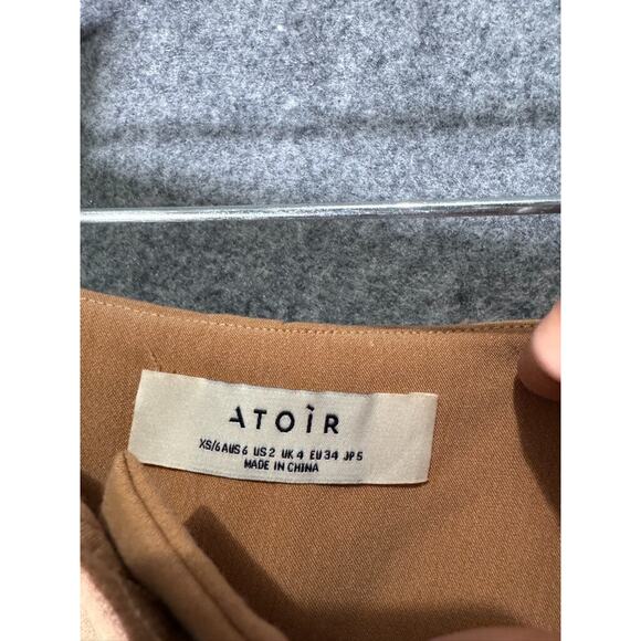 ATOIR Pants Women 2 Brown THE COMET‎ High Waist Slim Leg Trouser Career Office - Picture 3 of 9